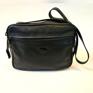 Longchamp Le Pliage Black Leather Shoulder Camera Bag